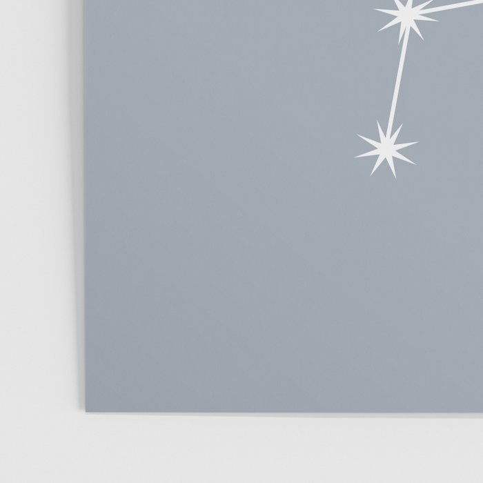 Libra Zodiac Star Constellation Line Art Blue Grey Poster Gallery Image 3