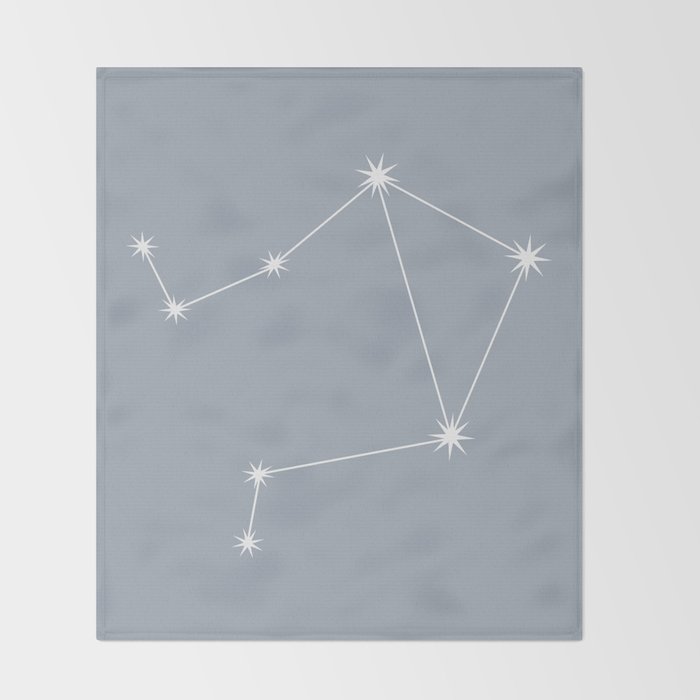 Libra Zodiac Star Constellation Line Art Blue Grey Throw Blanket Gallery Image 2