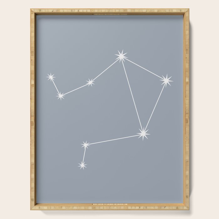 Libra Zodiac Star Constellation Line Art Blue Grey Serving Tray Gallery Image 1