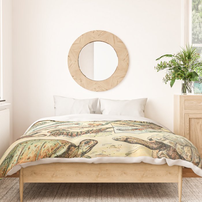 Reptiles II by Adolphe Millot // XL 19th Century Snakes Lizards Alligators Science Textbook Artwork Duvet Cover Gallery Image 3