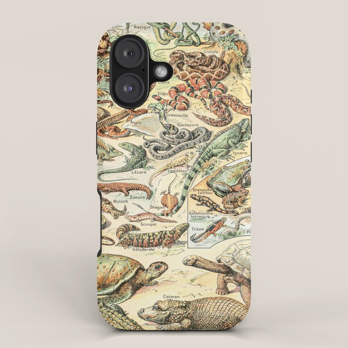 Reptiles II by Adolphe Millot // XL 19th Century Snakes Lizards Alligators Science Textbook Artwork iPhone Case Gallery Image 1