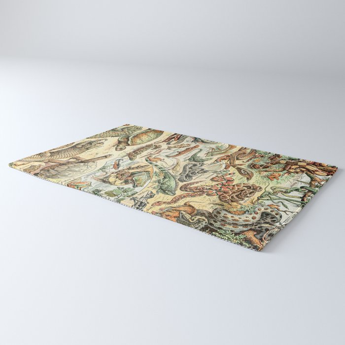 Reptiles II by Adolphe Millot // XL 19th Century Snakes Lizards Alligators Science Textbook Artwork Rug Gallery Image 3