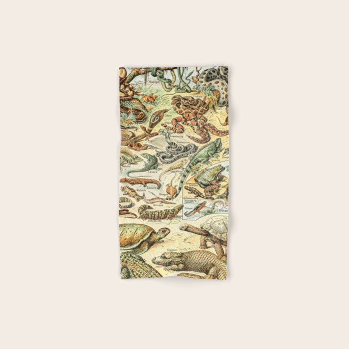 Reptiles II by Adolphe Millot // XL 19th Century Snakes Lizards Alligators Science Textbook Artwork Bath Towel Gallery Image 1