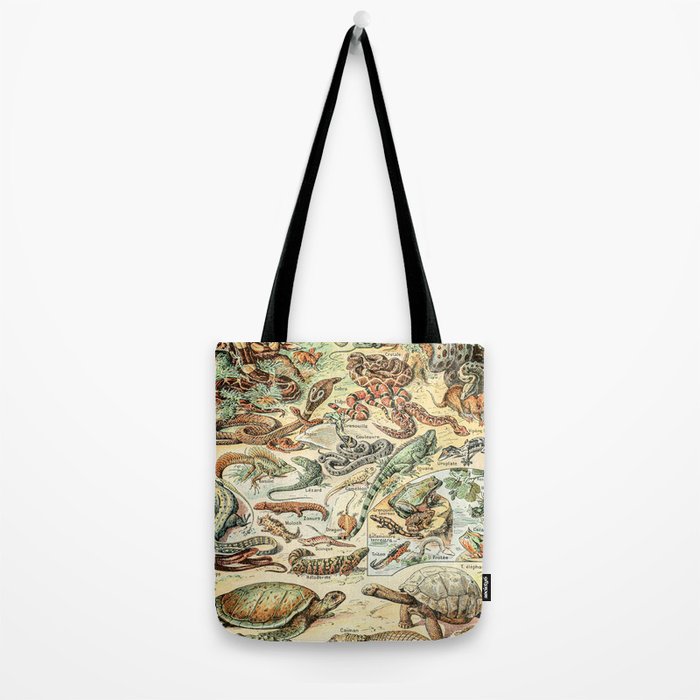 Reptiles II by Adolphe Millot // XL 19th Century Snakes Lizards Alligators Science Textbook Artwork Tote Bag Gallery Image 2