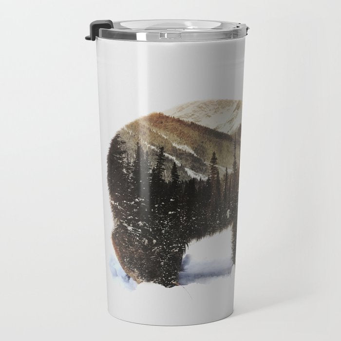 Arctic Grizzly Bear Travel Mug Gallery Image 3