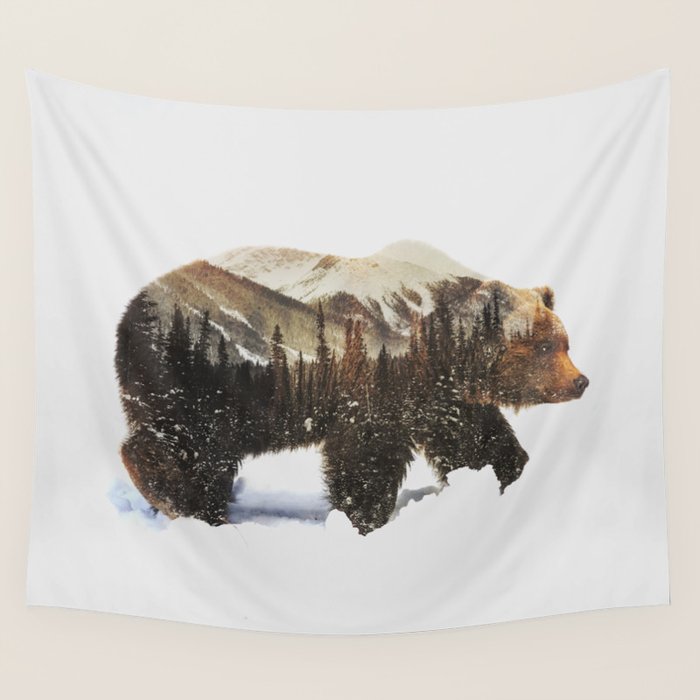 Arctic Grizzly Bear Wall Tapestry Gallery Image 1