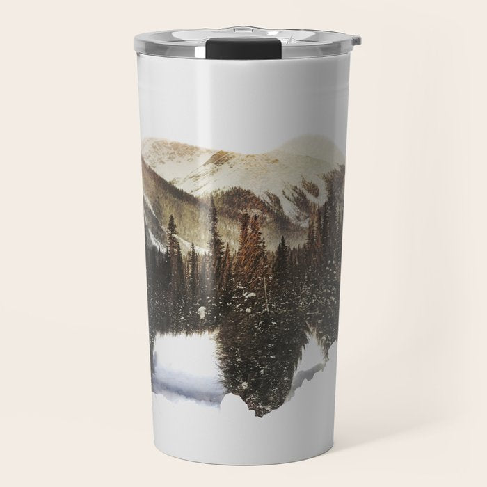 Arctic Grizzly Bear Travel Mug Gallery Image 1