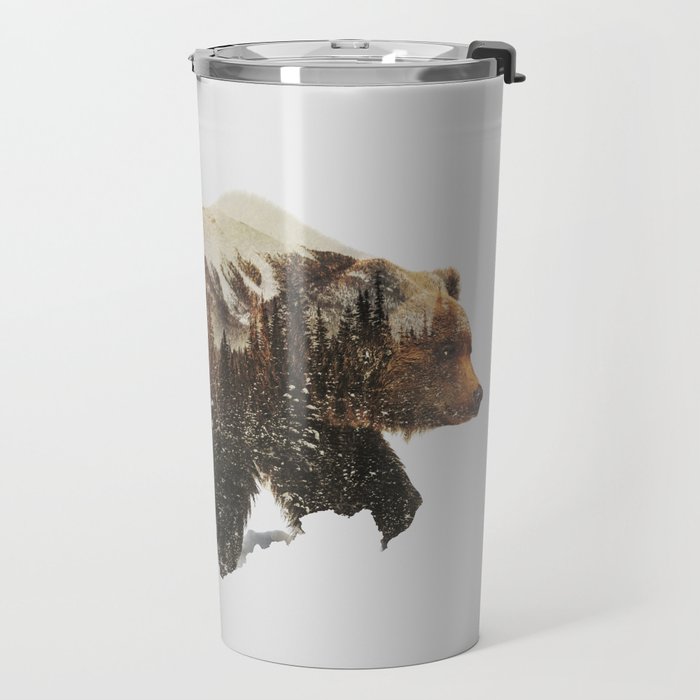 Arctic Grizzly Bear Travel Mug Gallery Image 2