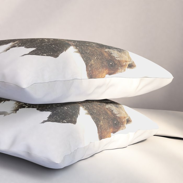 Arctic Grizzly Bear Pillow Sham Gallery Image 3