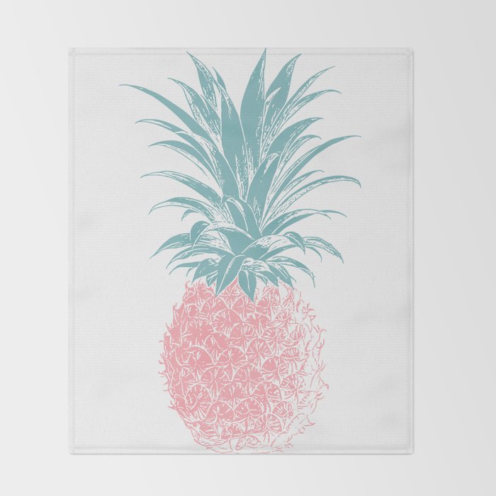 Simple Modern Boho Pineapple Drawing Throw Blanket Gallery Image 2