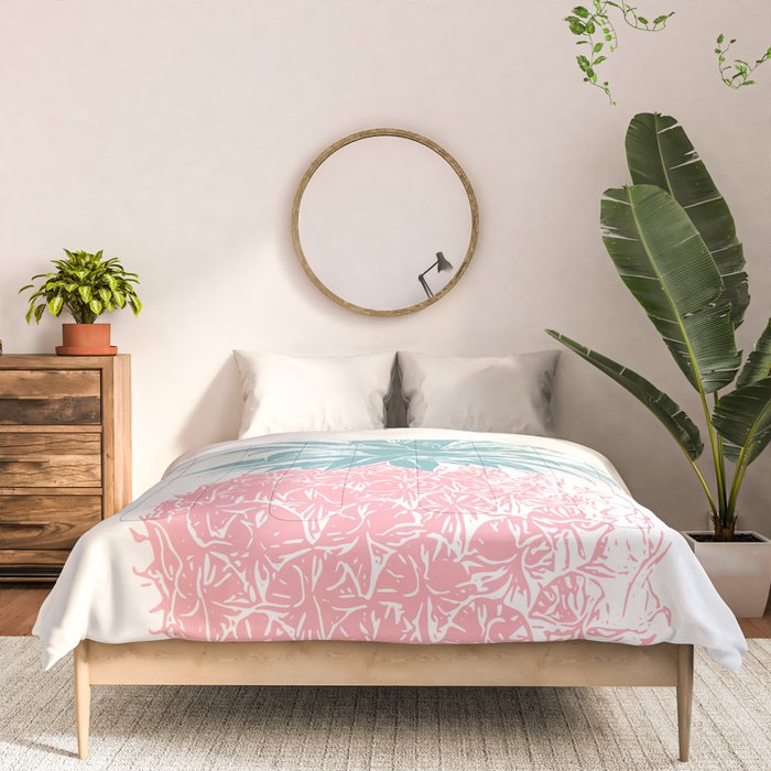 Simple Modern Boho Pineapple Drawing Comforter Gallery Image 3
