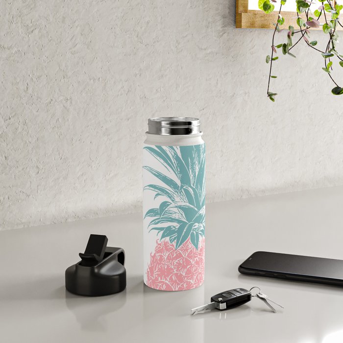 Simple Modern Boho Pineapple Drawing Water Bottle Gallery Image 5
