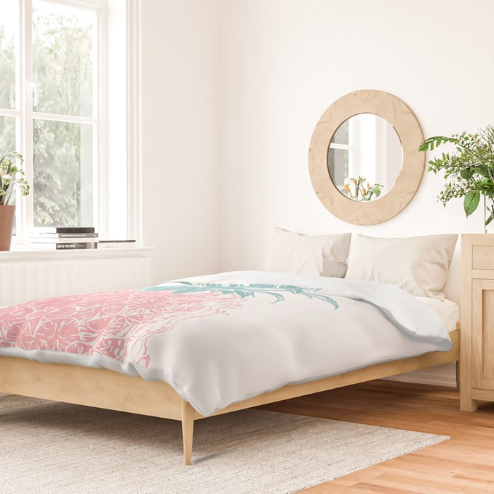 Simple Modern Boho Pineapple Drawing Duvet Cover Gallery Image 2