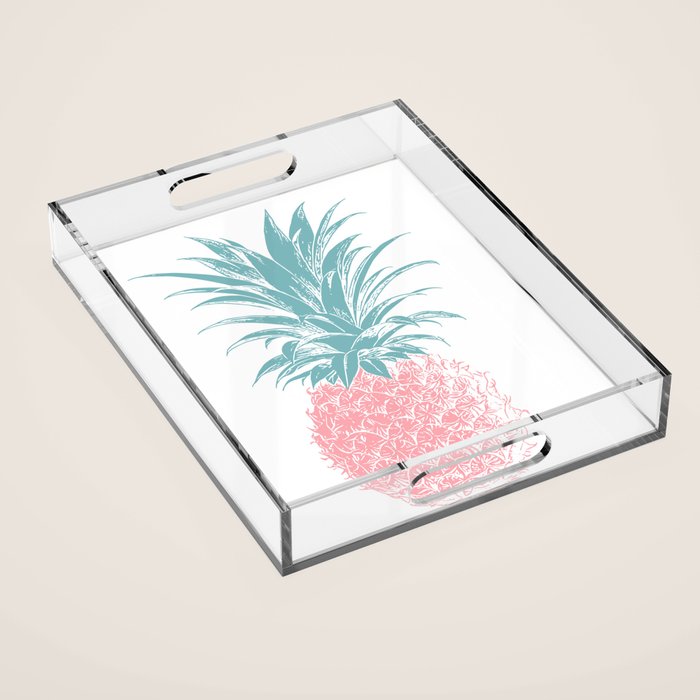 Simple Modern Boho Pineapple Drawing Acrylic Tray Gallery Image 1