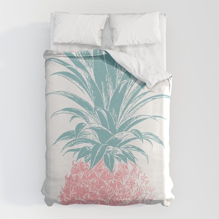 Simple Modern Boho Pineapple Drawing Duvet Cover Gallery Image 6
