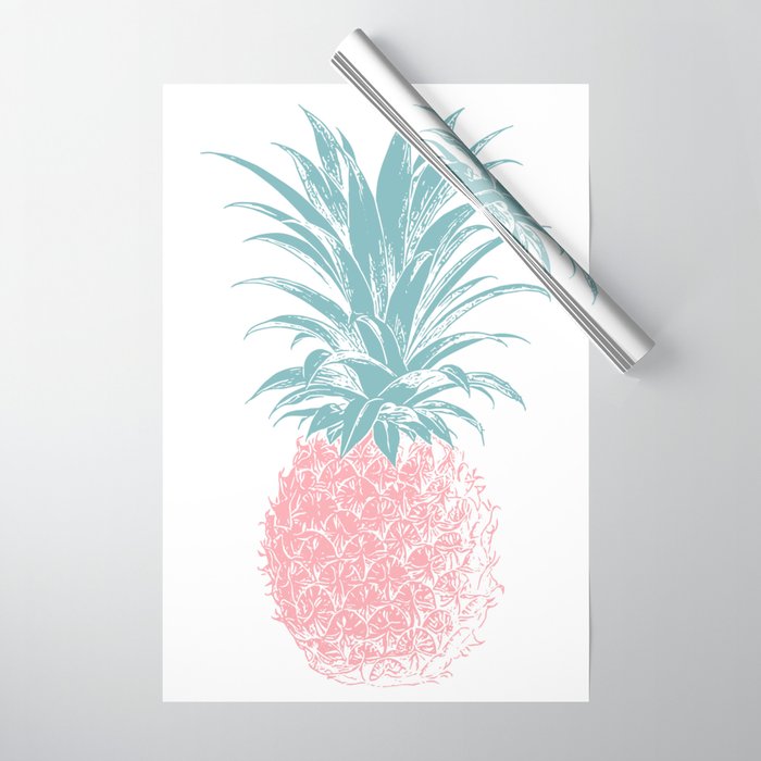 Simple Modern Boho Pineapple Drawing Wrapping Paper Gallery Image 1