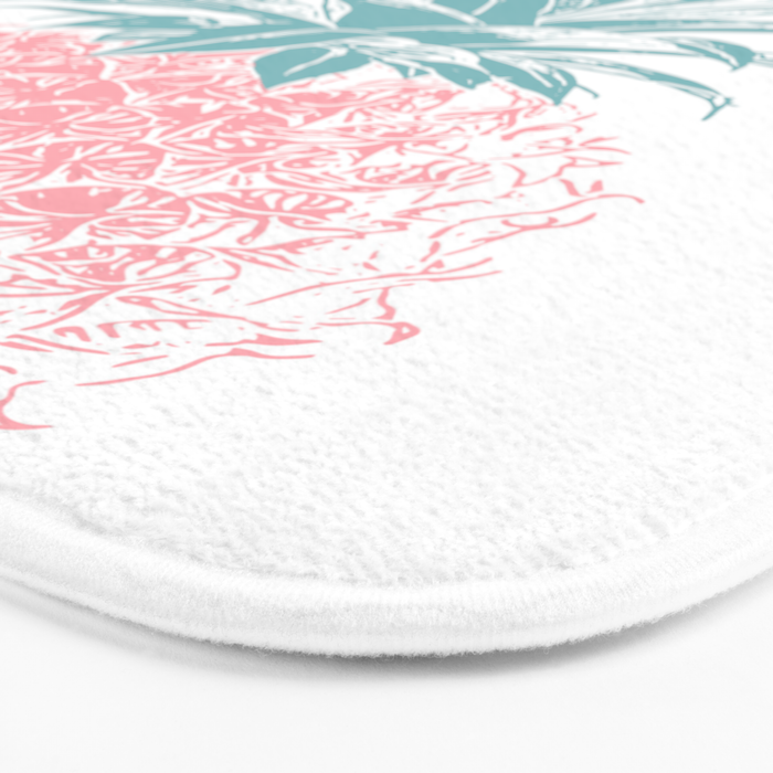 Simple Modern Boho Pineapple Drawing Bath Mat Gallery Image 3