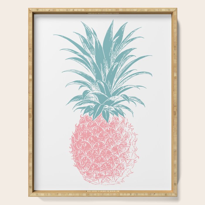 Simple Modern Boho Pineapple Drawing Serving Tray Gallery Image 1