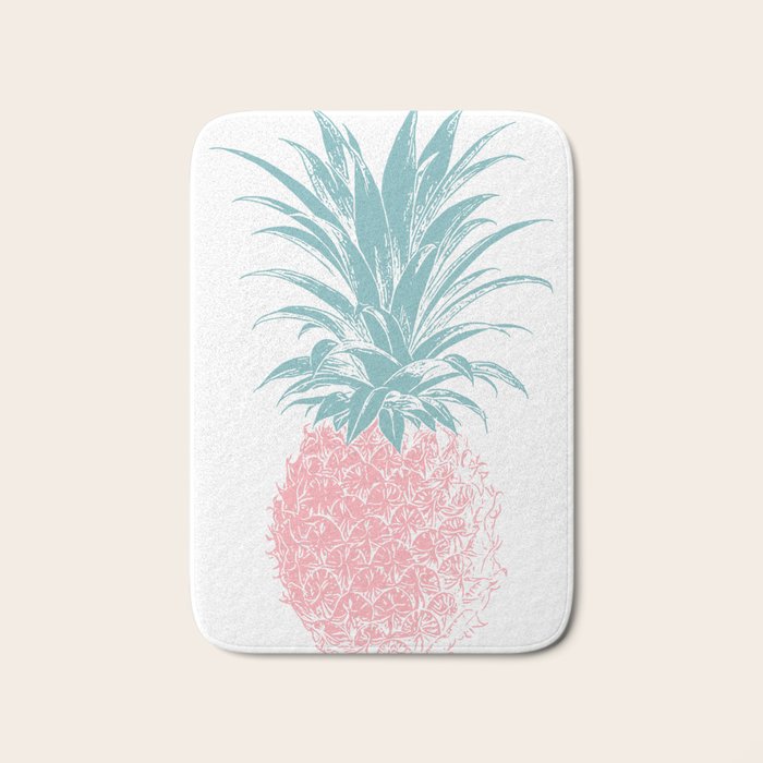 Simple Modern Boho Pineapple Drawing Bath Mat Gallery Image 1