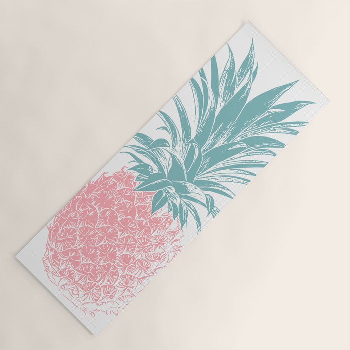 Simple Modern Boho Pineapple Drawing Yoga Mat Gallery Image 1