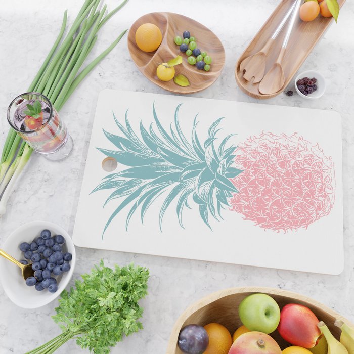 Simple Modern Boho Pineapple Drawing Cutting Board Gallery Image 2