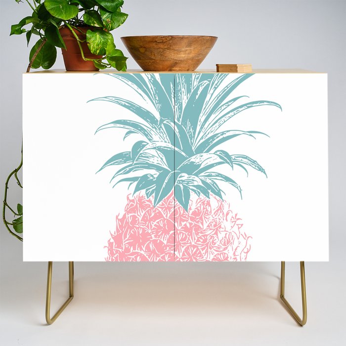 Simple Modern Boho Pineapple Drawing Credenza Gallery Image 1
