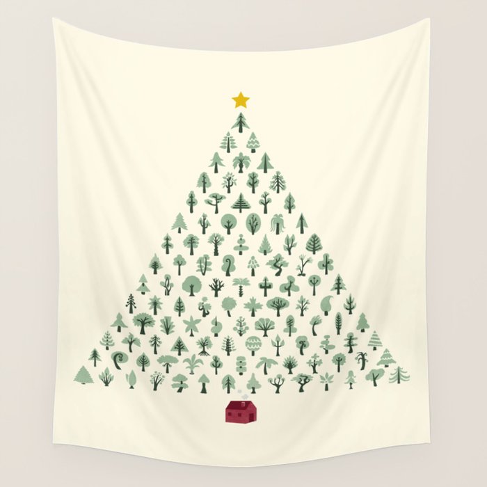 Christmas Treeangle Wall Tapestry Gallery Image 1