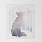 Fox in the Snow Throw Blanket Gallery Image 2