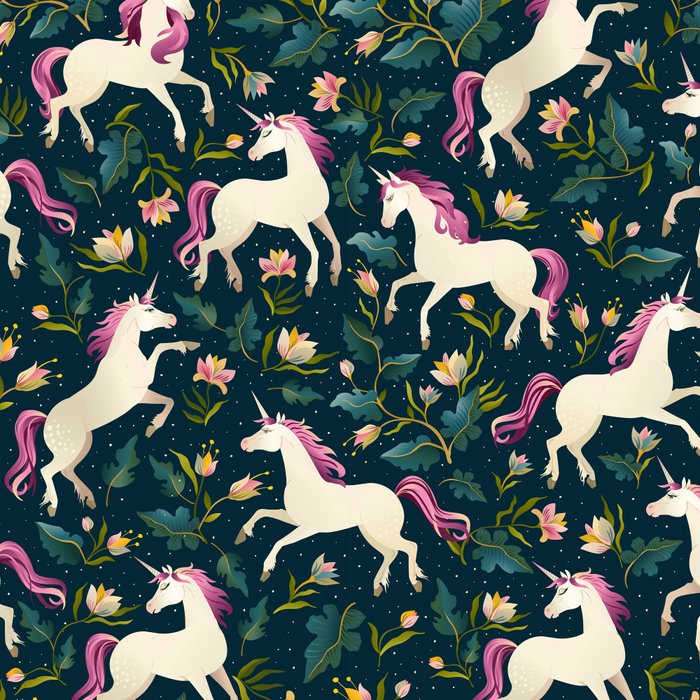 Unicorns on a dark background with a fairy forest Coffee Mug Gallery Image 2