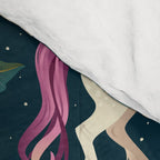 Unicorns on a dark background with a fairy forest Comforter Gallery Image 4
