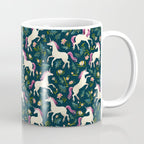 Unicorns on a dark background with a fairy forest Coffee Mug Gallery Image 1