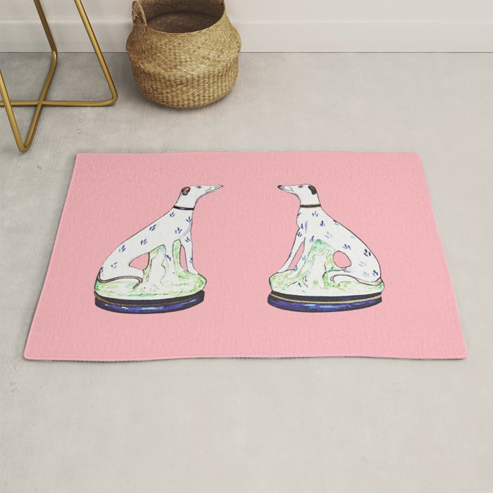 STAFFORDSHIRE GREYHOUND TWINS Rug Gallery Image 1