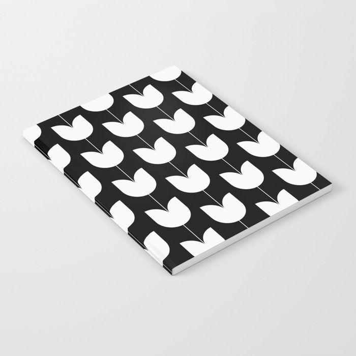 Spring Tulips IV Black and White Mid Century Flowers Notebook Gallery Image 2