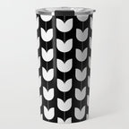 Spring Tulips IV Black and White Mid Century Flowers Travel Mug Gallery Image 1