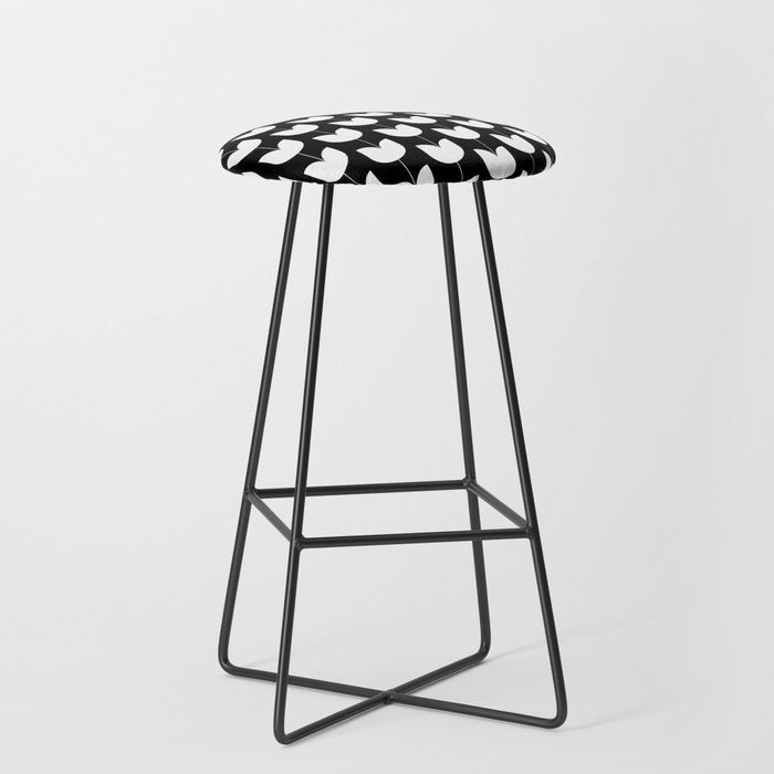 Spring Tulips IV Black and White Mid Century Flowers Stool Gallery Image 1