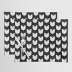 Spring Tulips IV Black and White Mid Century Flowers Placemat Gallery Image 1