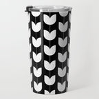 Spring Tulips IV Black and White Mid Century Flowers Travel Mug Gallery Image 3