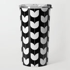 Spring Tulips IV Black and White Mid Century Flowers Travel Mug Gallery Image 2
