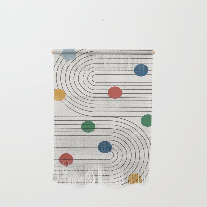 Modern Colorful Retro Dots Wall Hanging Gallery Image 1