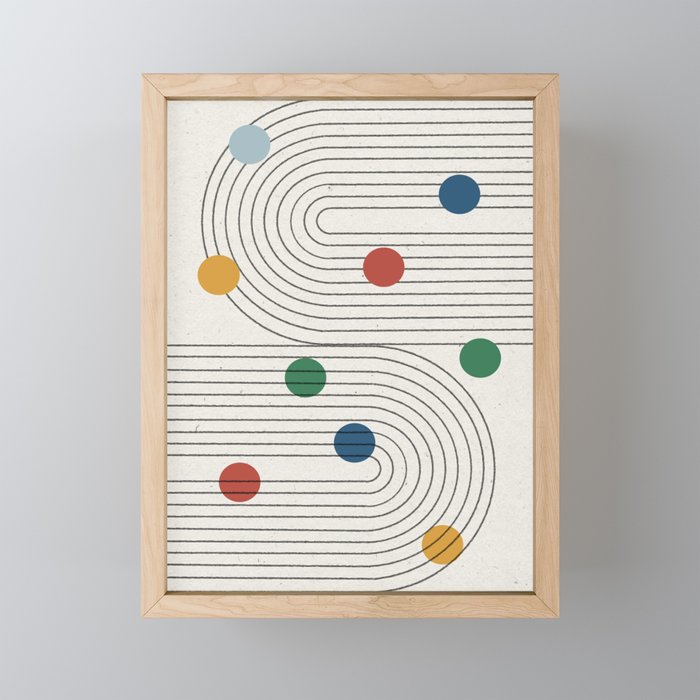 Modern Colorful Retro Dots Mini Art Print Gallery Image 1