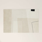 Minimalist Beige Black Japandi Artwork II Welcome Mat Gallery Image 1