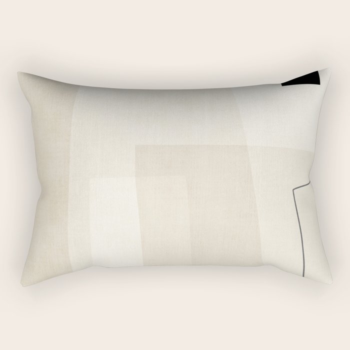 Minimalist Beige Black Japandi Artwork II Rectangular Pillow Gallery Image 2