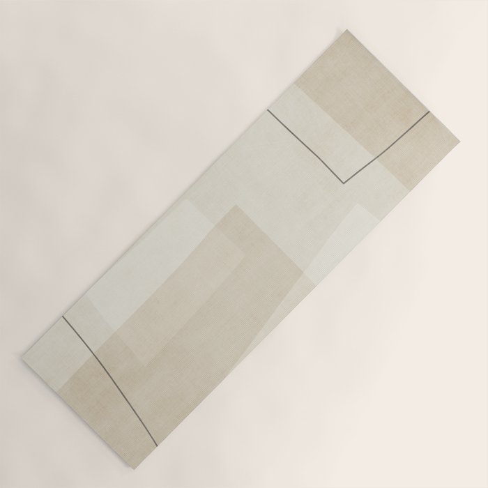 Minimalist Beige Black Japandi Artwork II Yoga Mat Gallery Image 1