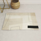 Minimalist Beige Black Japandi Artwork II Rug Gallery Image 1
