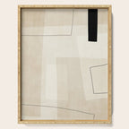 Minimalist Beige Black Japandi Artwork II Serving Tray Gallery Image 1