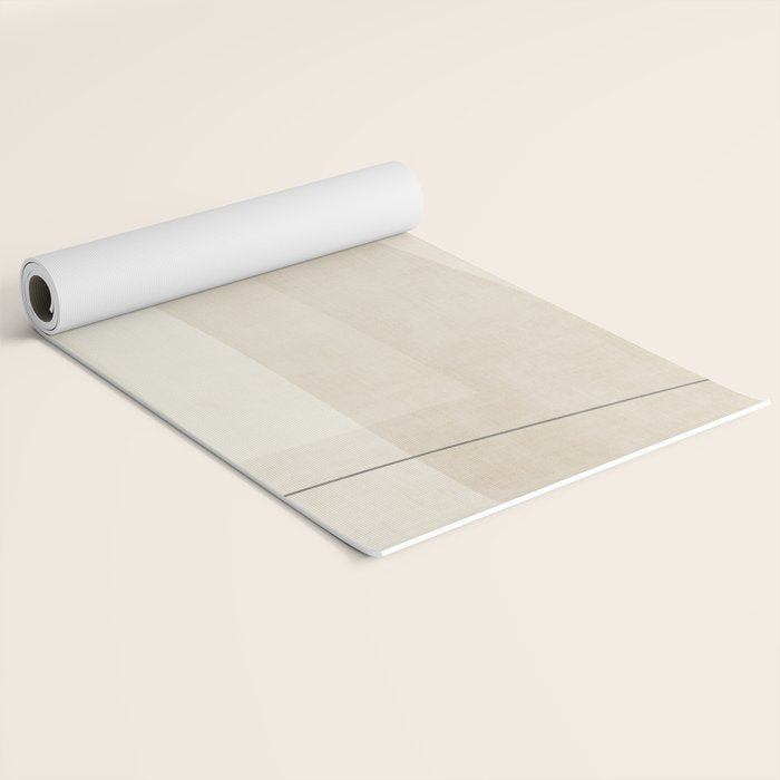 Minimalist Beige Black Japandi Artwork II Yoga Mat Gallery Image 2