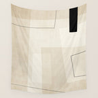 Minimalist Beige Black Japandi Artwork II Wall Tapestry Gallery Image 4