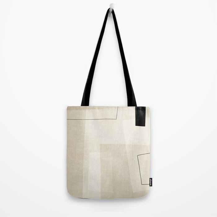 Minimalist Beige Black Japandi Artwork II Tote Bag Gallery Image 2