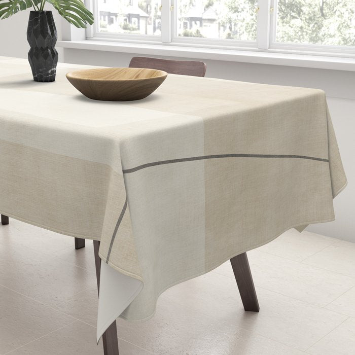 Minimalist Beige Black Japandi Artwork II Tablecloth Gallery Image 3