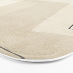 Minimalist Beige Black Japandi Artwork II Bath Mat Gallery Image 3